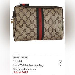 ***Sold Via @Vestiaire Collective Authentici Brown Gucci Handbag